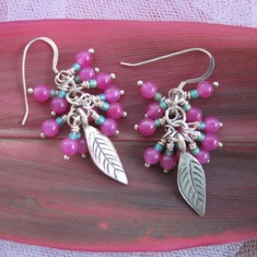 Rubylite Feather Earrings