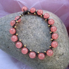 Pink and Gold Braided Bracelet