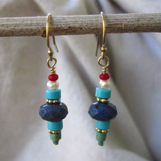 Sodalite Turquoise Dangle Earrings