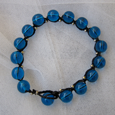Blue Glass Braided Bracelet